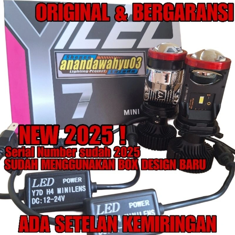 Mini Pro ji Merk Y7D Y6D Y8D H4 50 Watt Ori Super Terang