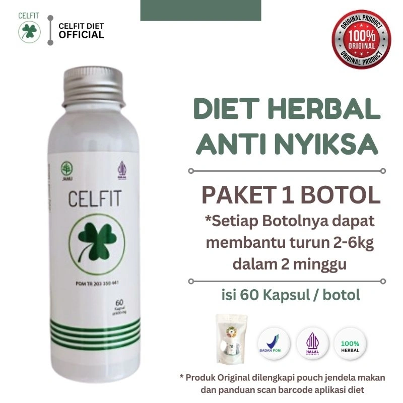 CELFIT NATURAL DIET Suplemen Pelangsing Tubuh Ampuh Herbal Original Kapsul BPOM