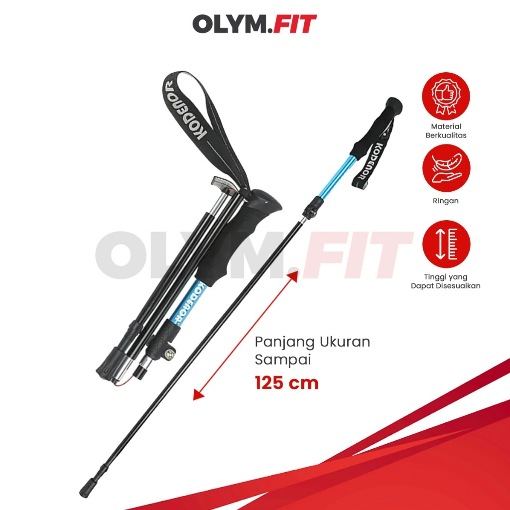 Trekking Pole Lipat Tongkat Naik Gunung Trail Treking Running Hiking Panjang