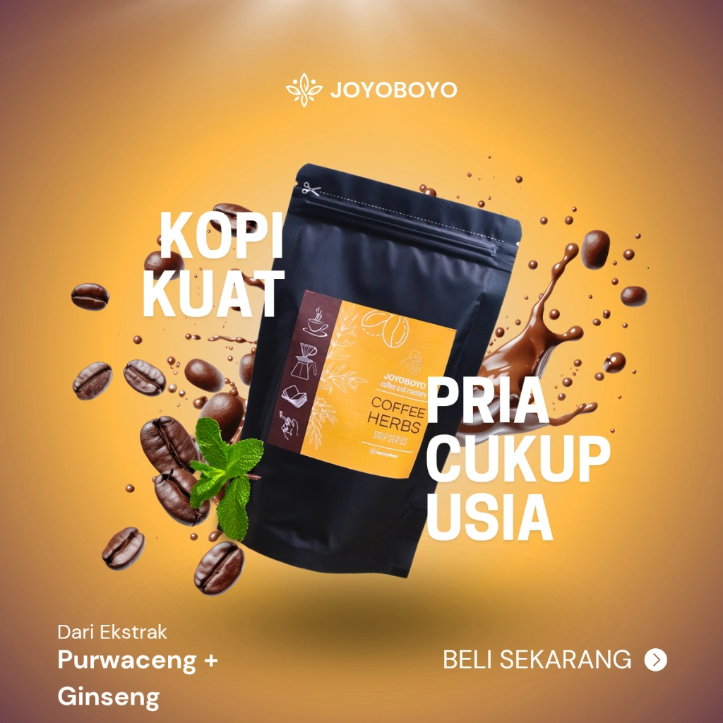 KOPI JOYOBOYO ORIGINAL MINUMAN EXTRA GINSENG DAN PURWOCENG 100% HALAL - KOPI STAMINA PRIA TAHAN LAMA PRIVASI AMAN