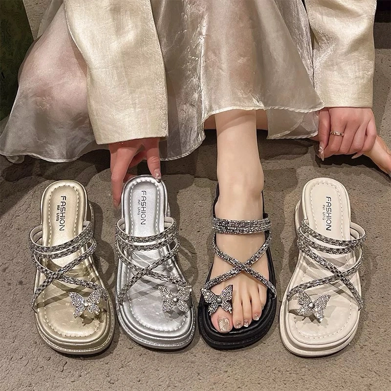 (NEW ARRIVAL)NEEDXUSS-#B49 Sandal Wegdes Kupu-Kupu Fashion Wanita Import Bahan Kualitas Premium Sandal Model Terbaru Cewek