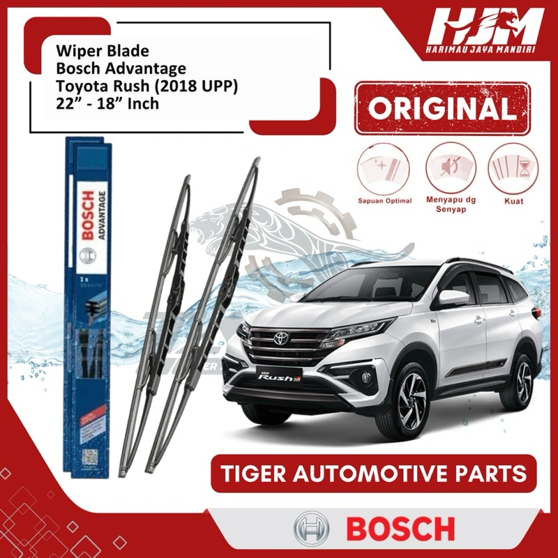 Wiper Blade Bosch Advantage - Karet Pembersih Kaca Mobil Rush Terios All New 22" - 18" Original