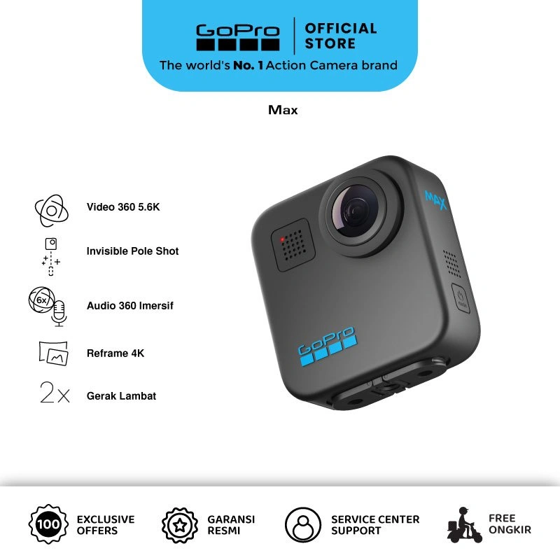 [TURUN HARGA] GoPro Max - Action Camera 360° 5.6K30 Video Hyper smooth Waterproof
