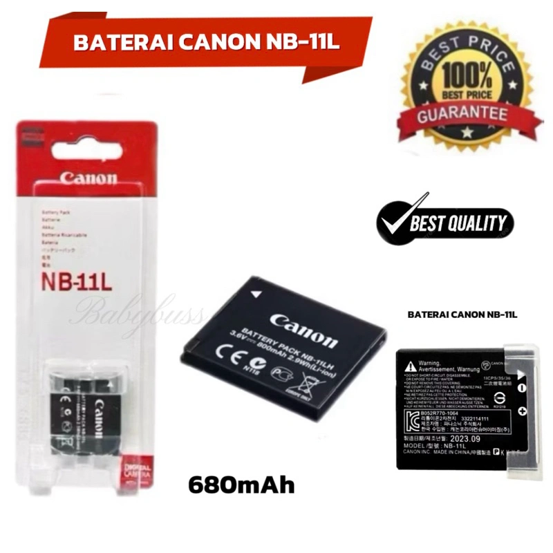 Baterai Canon NB -11L Canon PowerShot A2300 IS, A2400 IS, A2500, A2600, A3400 IS, A3500 IS, A4000, sx400, sx410,sx420,sx430,ixus160,170,175,180,185,190