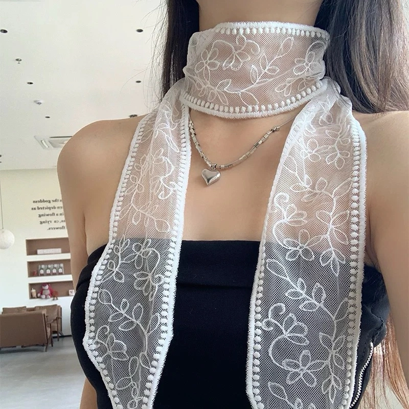 PINKY ROW - Long JOLENE Lace Scarf - Syal Rambut - Scarf Rambut - Bandana