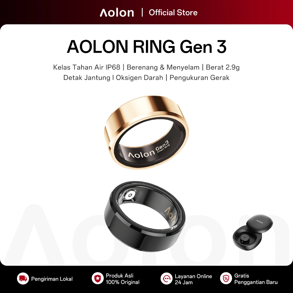 Aolon Ring Gen3 Smart Ring Heart Rate & Blood Oxygen Monitoring IP68 Waterproof Swimming Diving Sports & Health Records Thin And Light