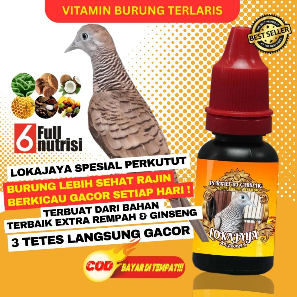 VITAMIN BURUNG PERKUTUT EXTRA GINSENG 3 TETES GACOR