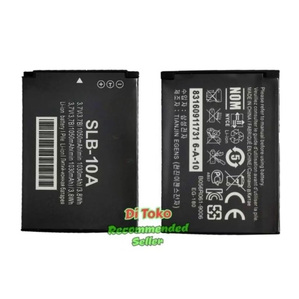 RS - Battery For Kamera Samsung Batre EX2F L100 L110 L120 Batrei P800 P1000 PL50 Batere PL51 PL55 PL57 PL60 PL65 L 100 110 120 L310 PL 51 55 57 60 65 Baterai L200 L210 L310W L313 RECO ES50 Batrai ES55 HZ10W SLB-10A HZ15W IT100 M100 M110 M310W NV9