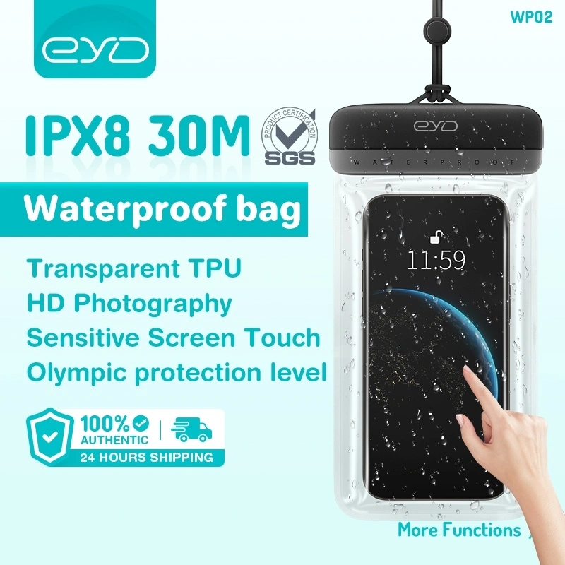 EYD WP02 IPX8 Tas Telepon Tahan Air HD Fotografi Sensitif Layar Layar Sentuh Universal Kotak Telepon Tahan Air Kompatibel