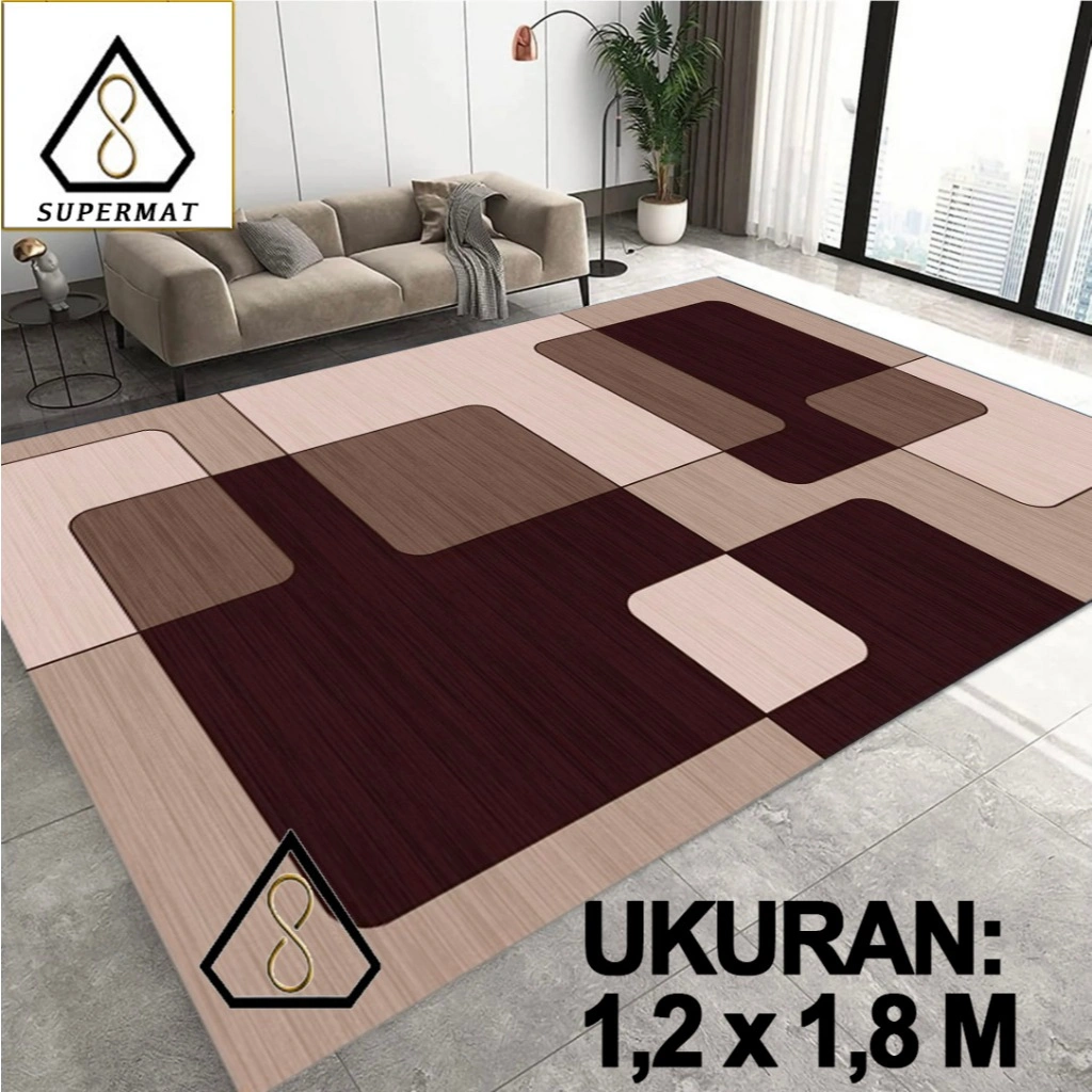 SUPERMAT - Karpet Lantai Eropa Polyester [Uk 180 X 120 CM]