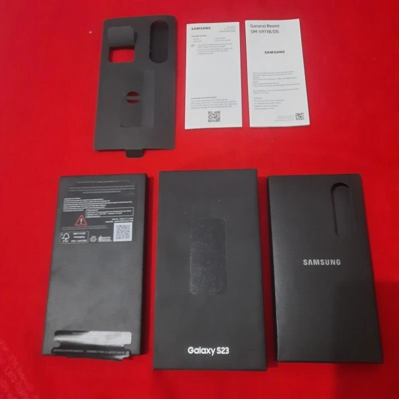 dus box samsung galaxy s23 phantom black original 100% copotan sein lengkap manual book