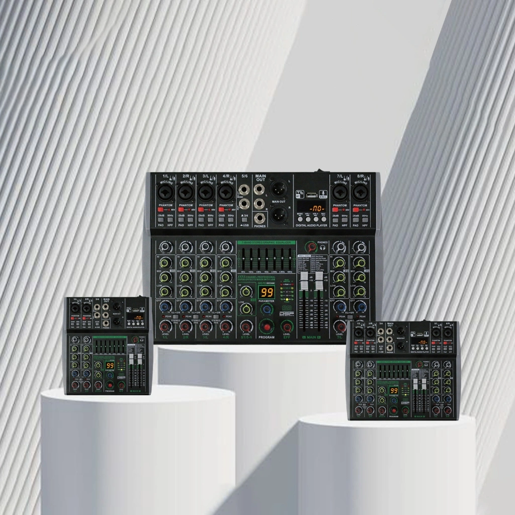AIBEDO AK 4 /6/8 Saluran Mixer Audio Profesional Dapat dihubungkan ke catu daya mobil 12v 99 DSP USB Mini Audio Interface Untuk Merekam Mixer 48V Phantom Power Supply audio mixer yang paling murah Adaptor power Amplifier Male masjid sound