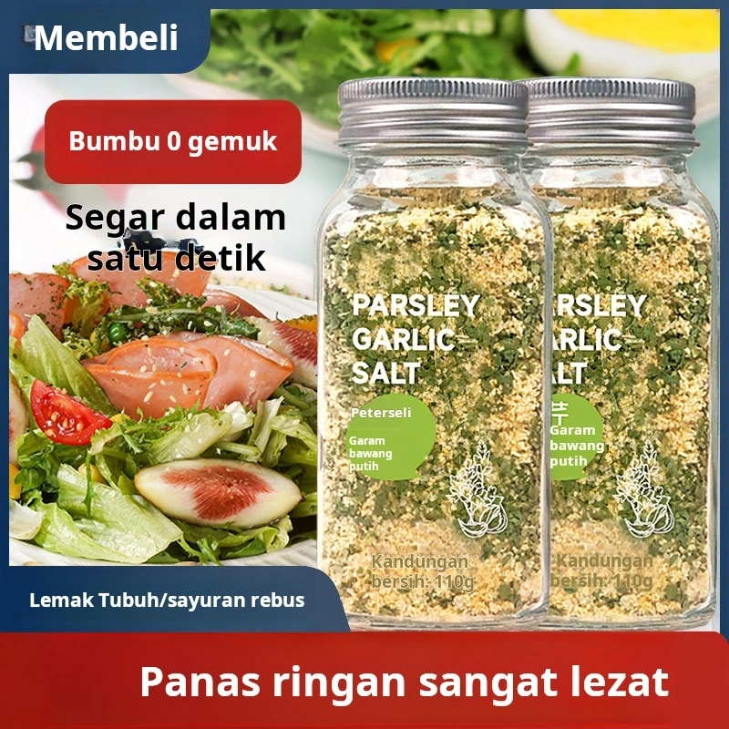 Nusamunch Peterseli bawang putih garam steak sayuran rebus bumbu majemuk garam laut merica hitam bubuk bawang putih peterseli cincang garam rendah