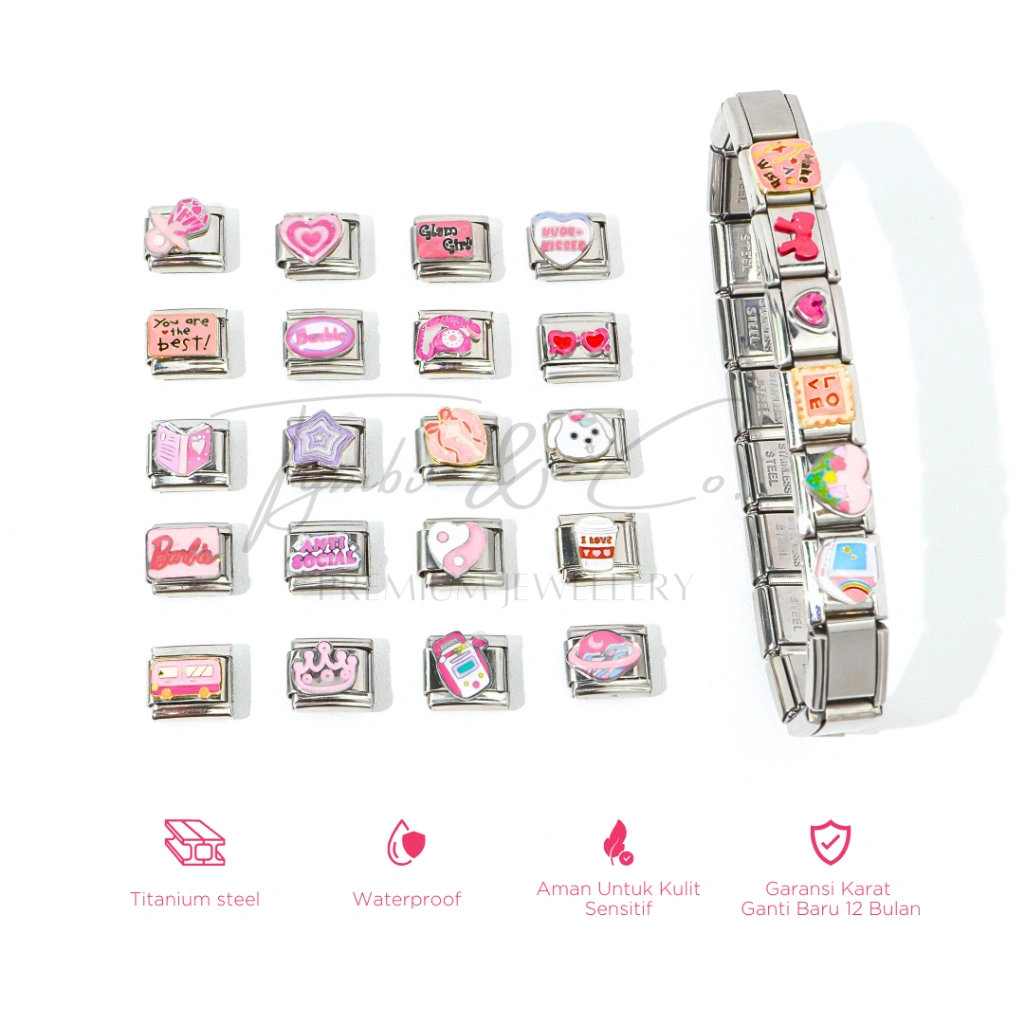 Tymbi&Co - Italian Charms Bracelet (1 pcs) Silver Collection  | Titanium Steel Anti karat | Y2K Bracelet