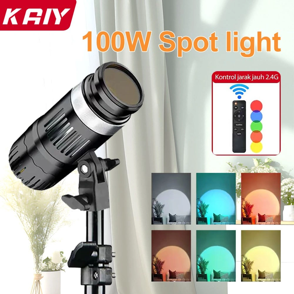 KAIY 100W Spot light Lampu Foto LED Live Streaming Profesional Video Photographic+1.6M/2.1M Tripod