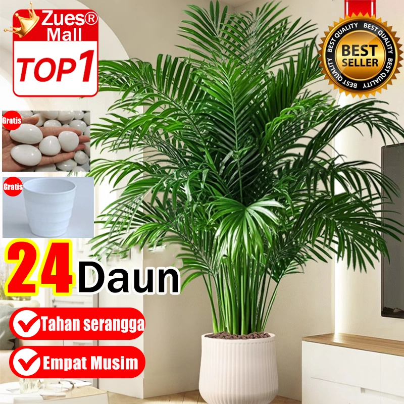 NEW2025 DAUN PALEM PLASTIK DAN POT 85CM DAUN PALEM JUMBODAUN ARTIFICIAL DAN PALSU DAUN PLASTIK DEKORASI TANAMAN HIAS MURAH portabel 73/90/100cm