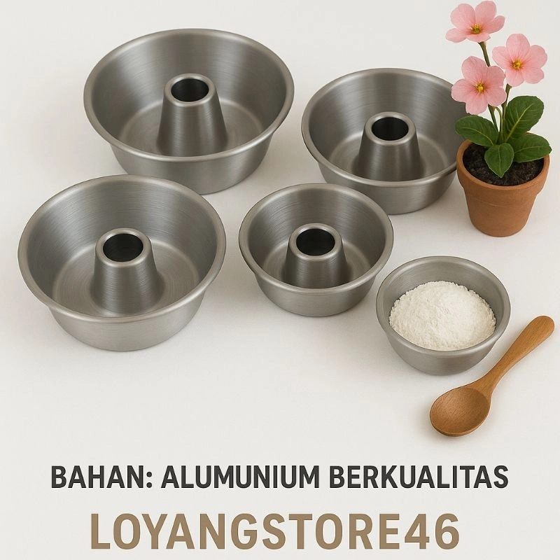 Loyang Tulban Anti Lengket | Cetakan Kue Bolu Panggang Alumunium