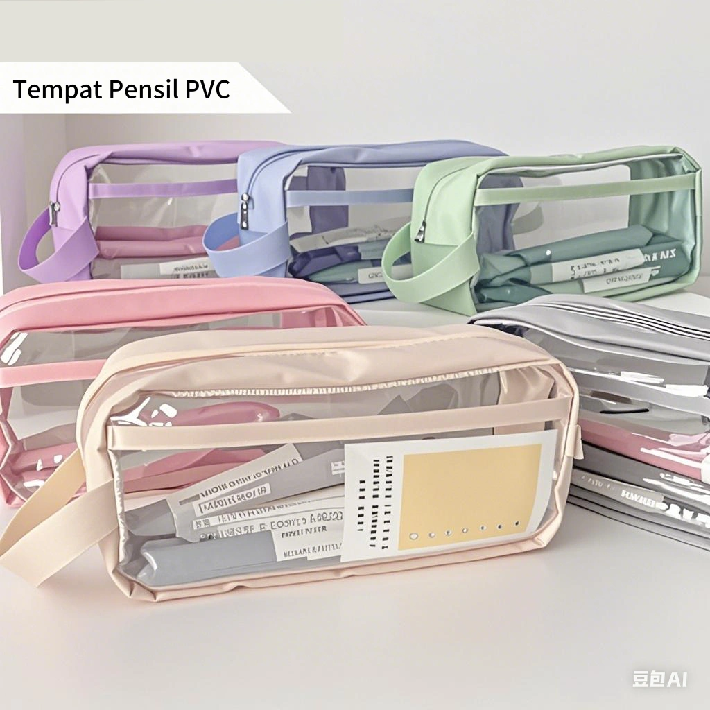 Kotak Pensil Transparan Tahan Air Berkapasitas Besar untuk Penyimpanan Alat Tulis Tangan