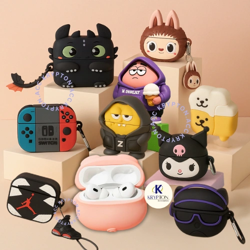(KRY) CASE AIRPODS GEN 4 PREMIUM KARAKTER  Headset Earphone Bluetooth Lucu Dengan Case Karakter 3D