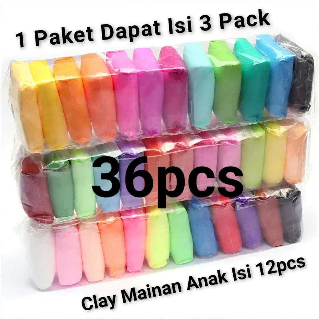 36PCS Slime Clay Lilin Mainan Anak Maianan Lilin Anak 3Pack Isi 36PCS