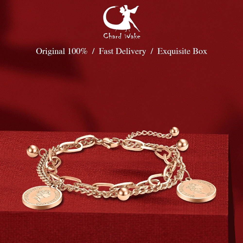 Chard Wake Wanita Gelang Korea Titanium Anti Pudar Vintage Fashion Style Gelang Cewek Original