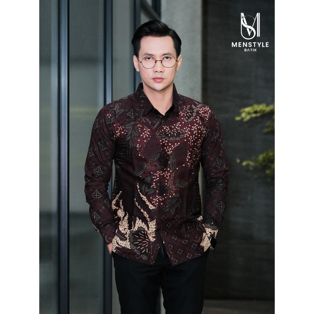 MENSTYLE BATIK - Kemeja batik pria Wilutama slimfit lapis furing bahan katun prima lengan panjang