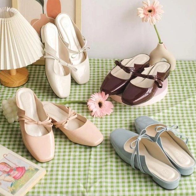 Berlynn Kai Flats - flats wanita- Teplek daily comfy casual - Maryjane slip on sandals