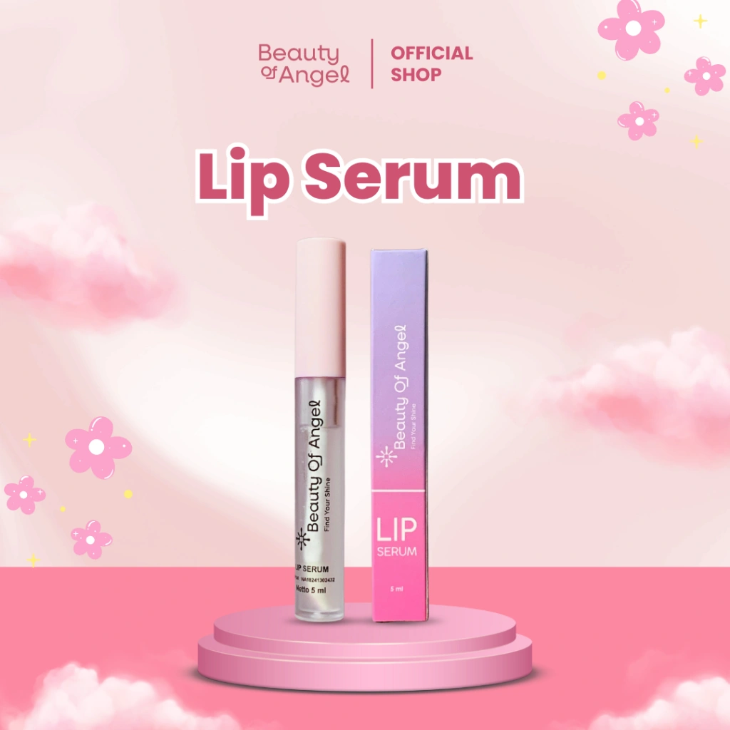 [Exclusive Ikke Jenner] Beauty of Angel - Lip Serum  With Vitamin E - Serum Pencerah dan Pelembab Bibir - 5ml Glossy Pink Long lasting waterproof mencerahkan melembabkan bibir kenyal sehat
