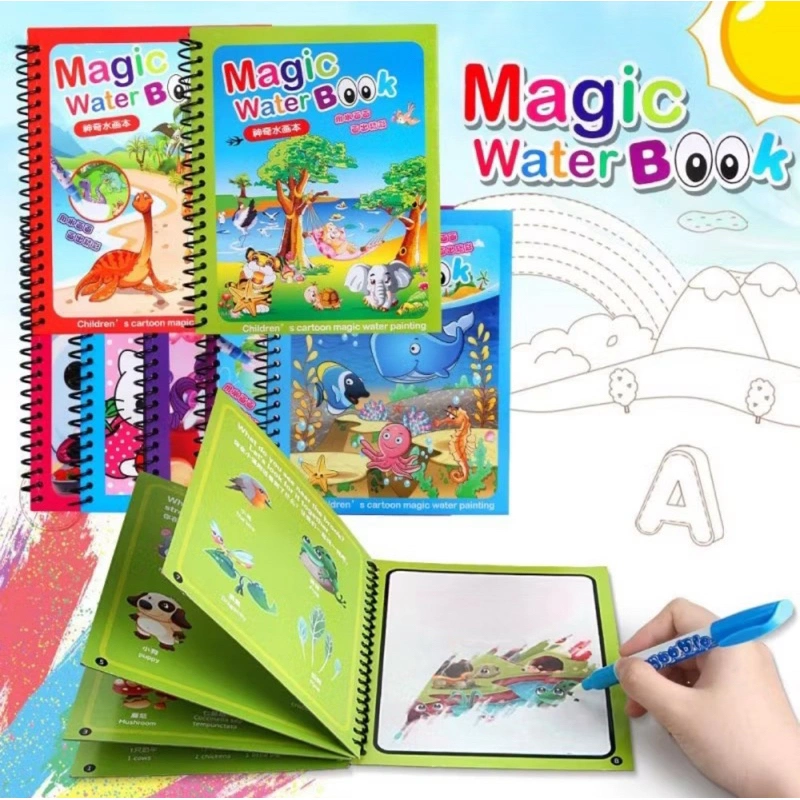 Magic Water Book | Magic Water Pen | Buku gambar ajaib | Mainan Edukasi Anak