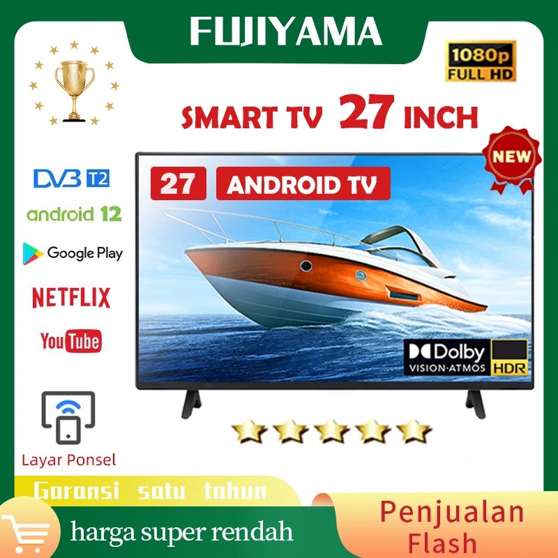 Promosi Smart TV 22/24/25/27 inch TV Android OS - Bisa Google Play/Netflix/Youtube (Garansi 3 tahun)