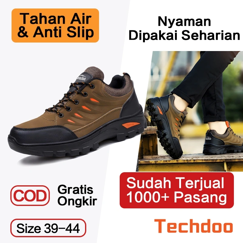 Techdoo Sepatu Hiking Olahraga Pria Tahan Air Non-Slip Panjat Tebing Shoes Outdoor Sport SP101-A
