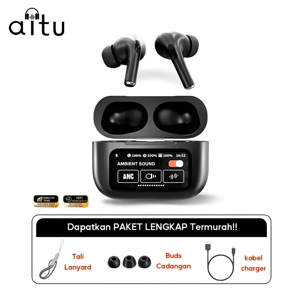 Aitu Pro Touch Screen ANC True Wireless Bluetooth Earphone Noise Reduction Earbuds Bluetooth V5.4