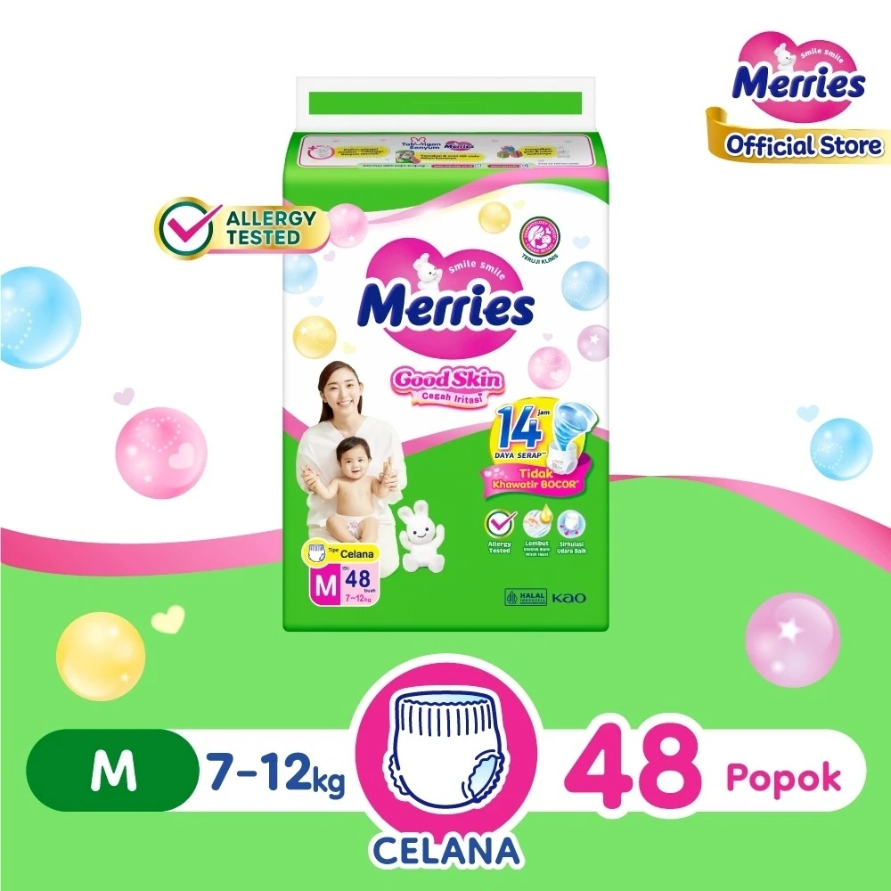 Merries Good Skin Pants Popok Perlengkapan Bayi Kurangi Risiko Alergi Pada Kulit Bayi