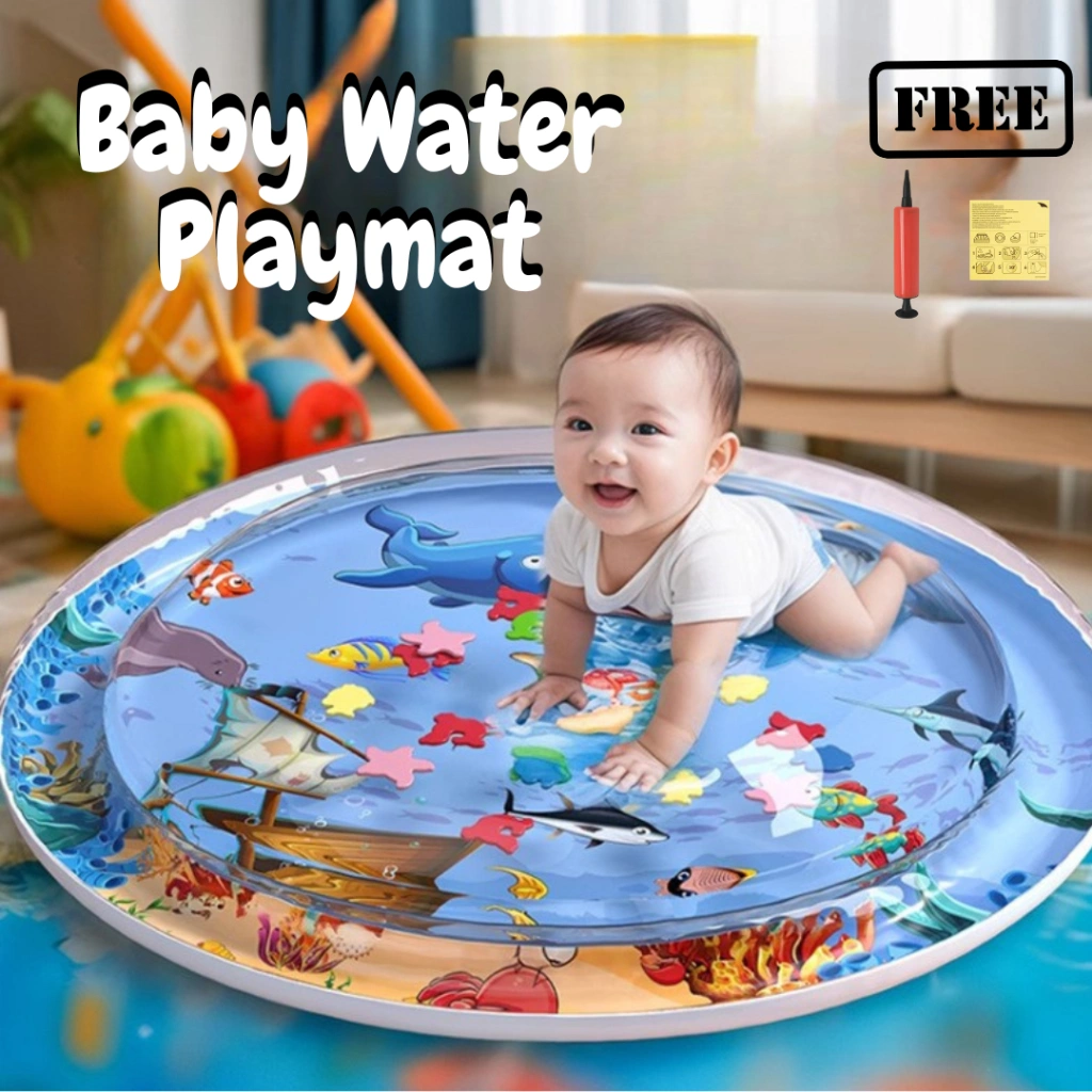 Baby Water Playmat Matras Air Bayi Mainan Edukasi Air Matras Air Bayi Kolam Portable Air Playmat