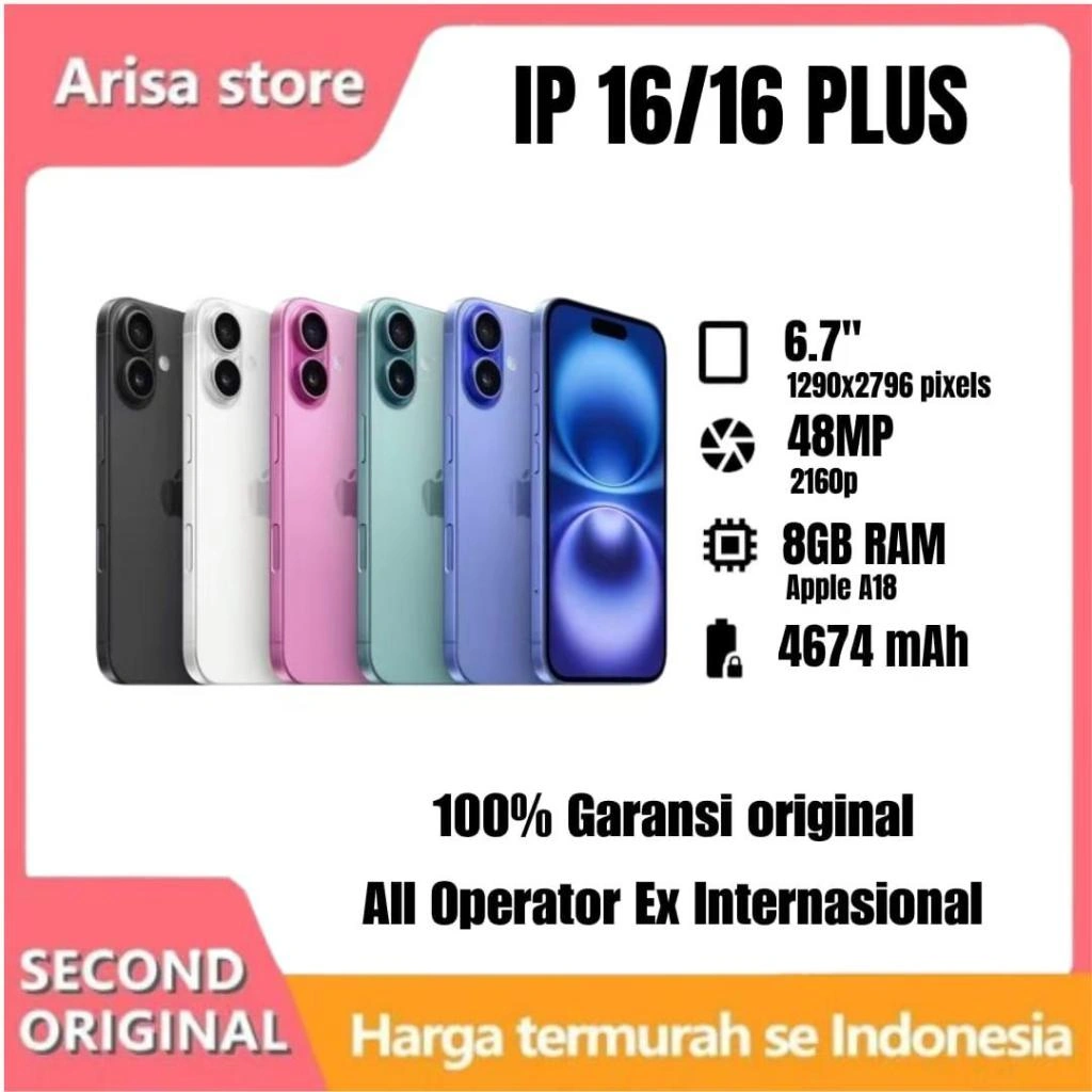 iPhone 16 /16 Plus Second Original iPhone 16 Second 512GB 256GB 128GB Mulus