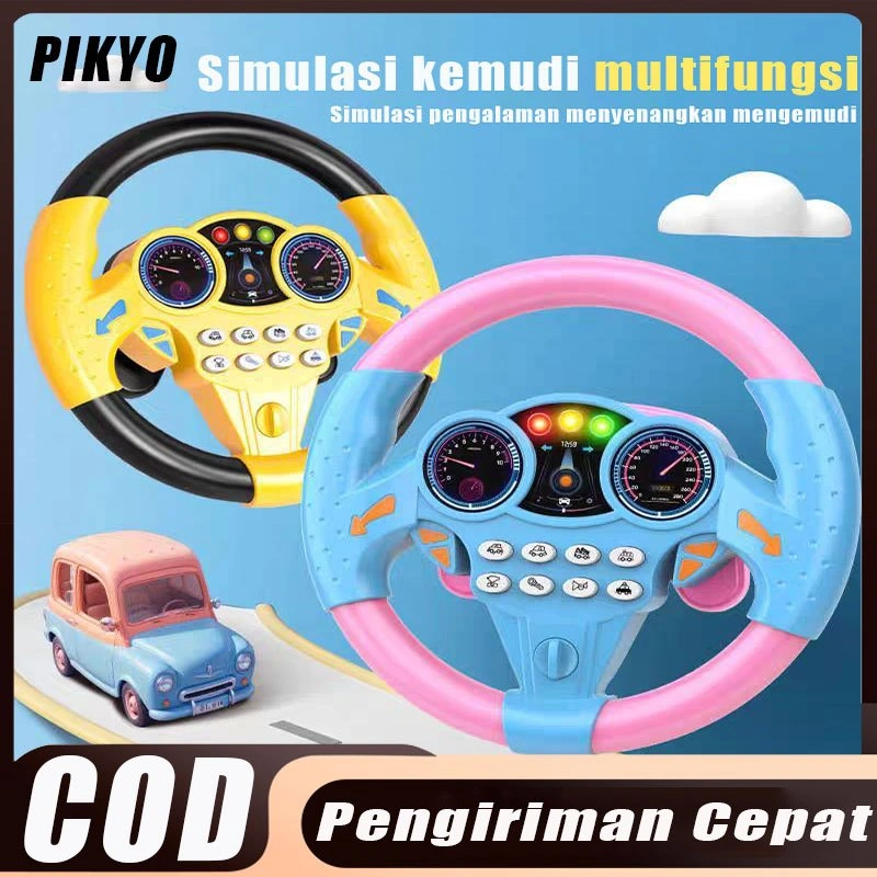 PIKYO Toys Mainan Steering Wheel Setir Mobil Edukasi Anak mainan anak Mainan Musik Edukasi Anak