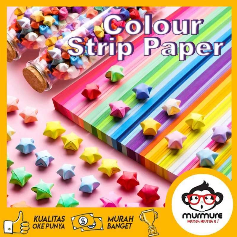 MURMURE |  KERTAS ORIGAMI BINTANG WARNA ORIGAMI STAR PAPER MOTIF BINTANG CRAFT CRAFTING STUFF DIY KERTAS BINTANG WARNA WARNI