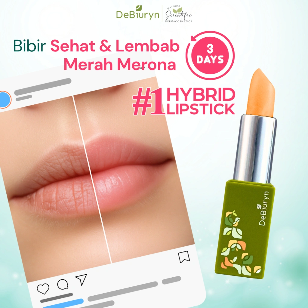 DeBiuryn Lipscare 31 - Hybrid Lipstick Vitamin E untuk Bibir Kering dan Pecah | Melembapkan & Merah Natural Lipbalm Lipserum