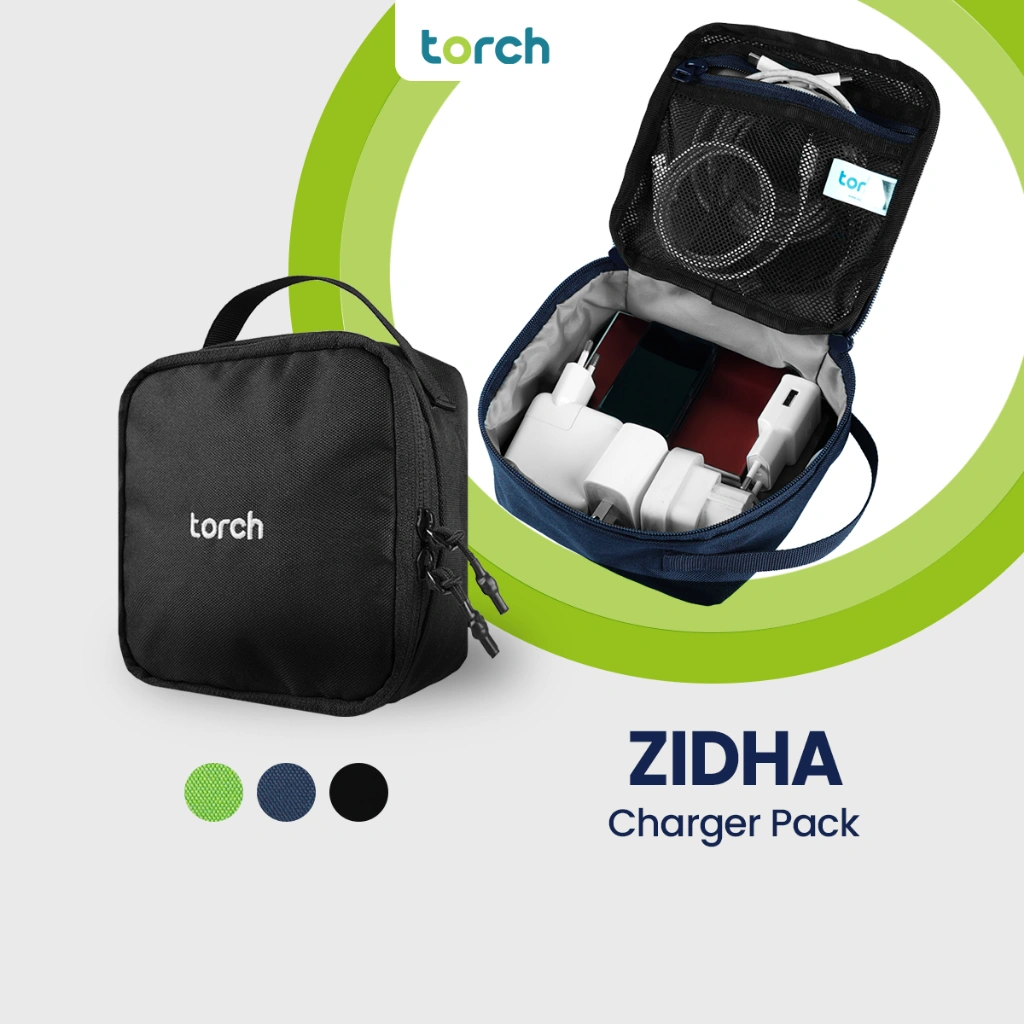 TORCH Zidha Pouch Charger Headset Handsfree Kabel Multifungsi Anti Noda