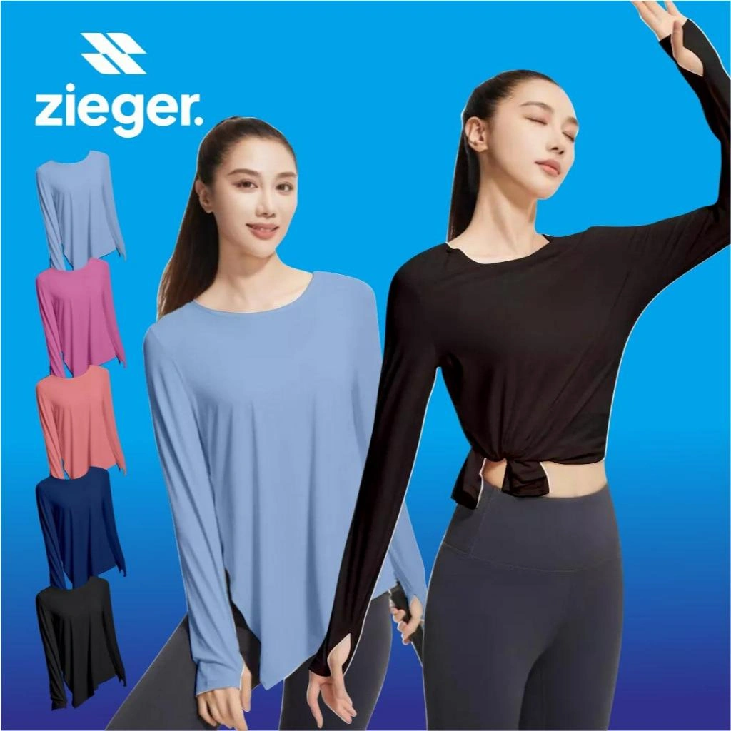 ZIEGER Baju Olahraga Wanita Lengan Panjang Hijab Sport Kaos Long Sleeve T-Shirt Yoga 2 MODEL (BL-01)