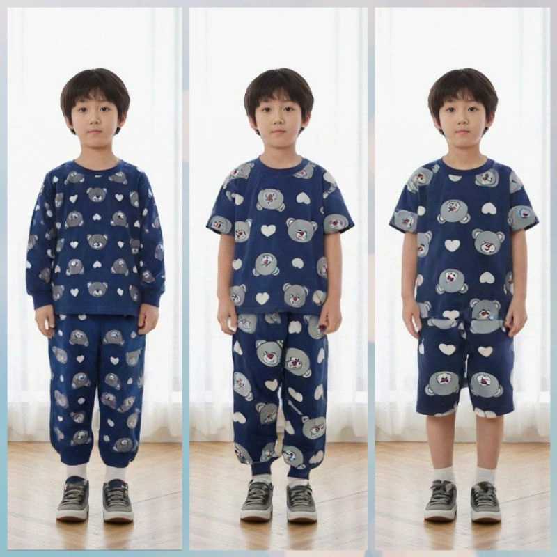 Kiyosaki kids - STELAN PREMIUM ANAK LAKI-LAKI USIA 1-8 TAHUN/BAJU TIDUR ANAK FULL PRINTING BEAR/PIYAMA ANAK COWOK