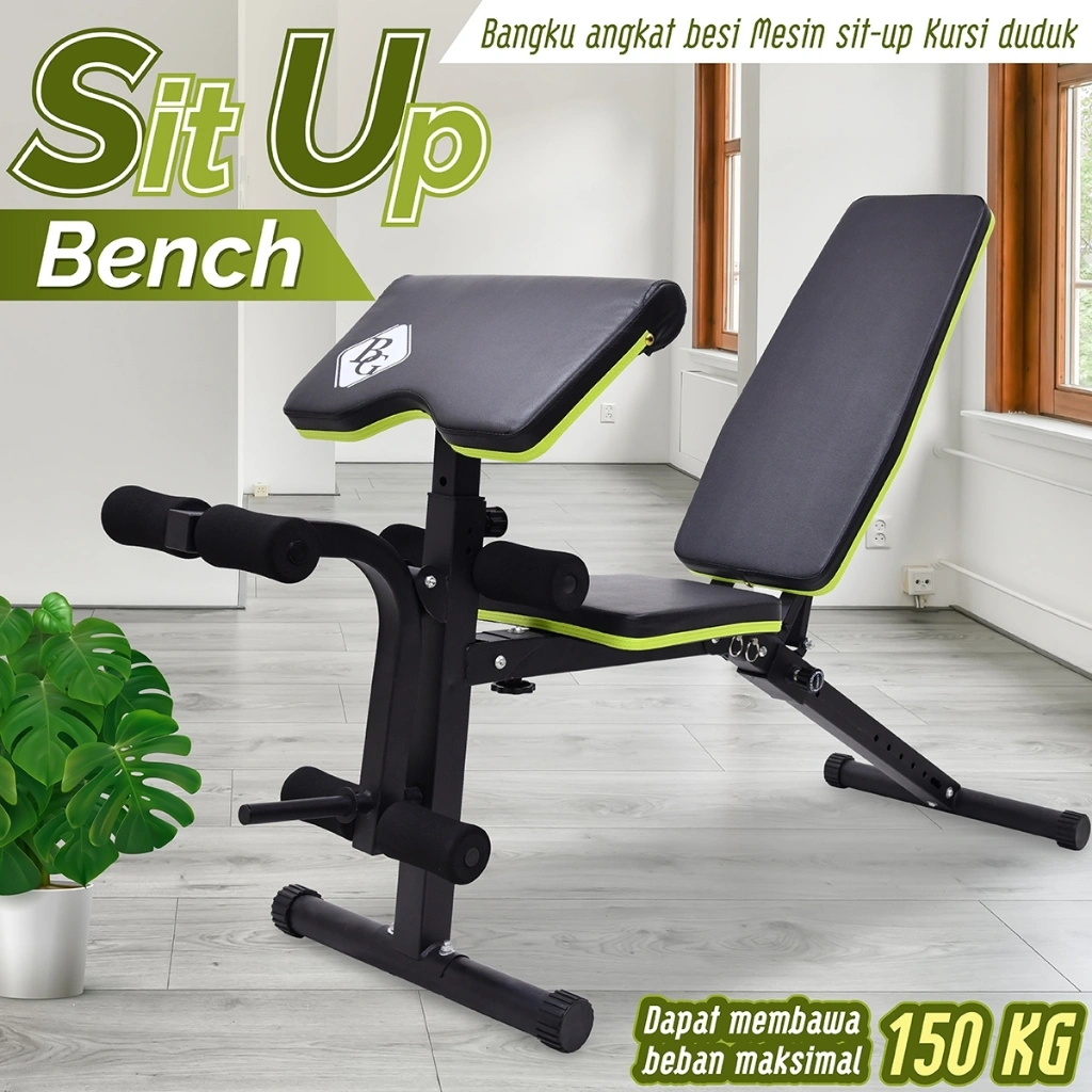 BG Sport Sit Up Bench Press Alat Olahraga Abdominal Muscle Gym Dumbell Fitness Multifungsi