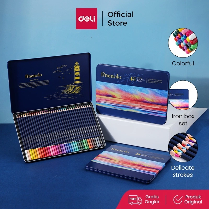 Deli Colored Pencil / Pensil Warna 24 36 48 72 Warna Lebih Cerah Teknologi Hybrid EC122
