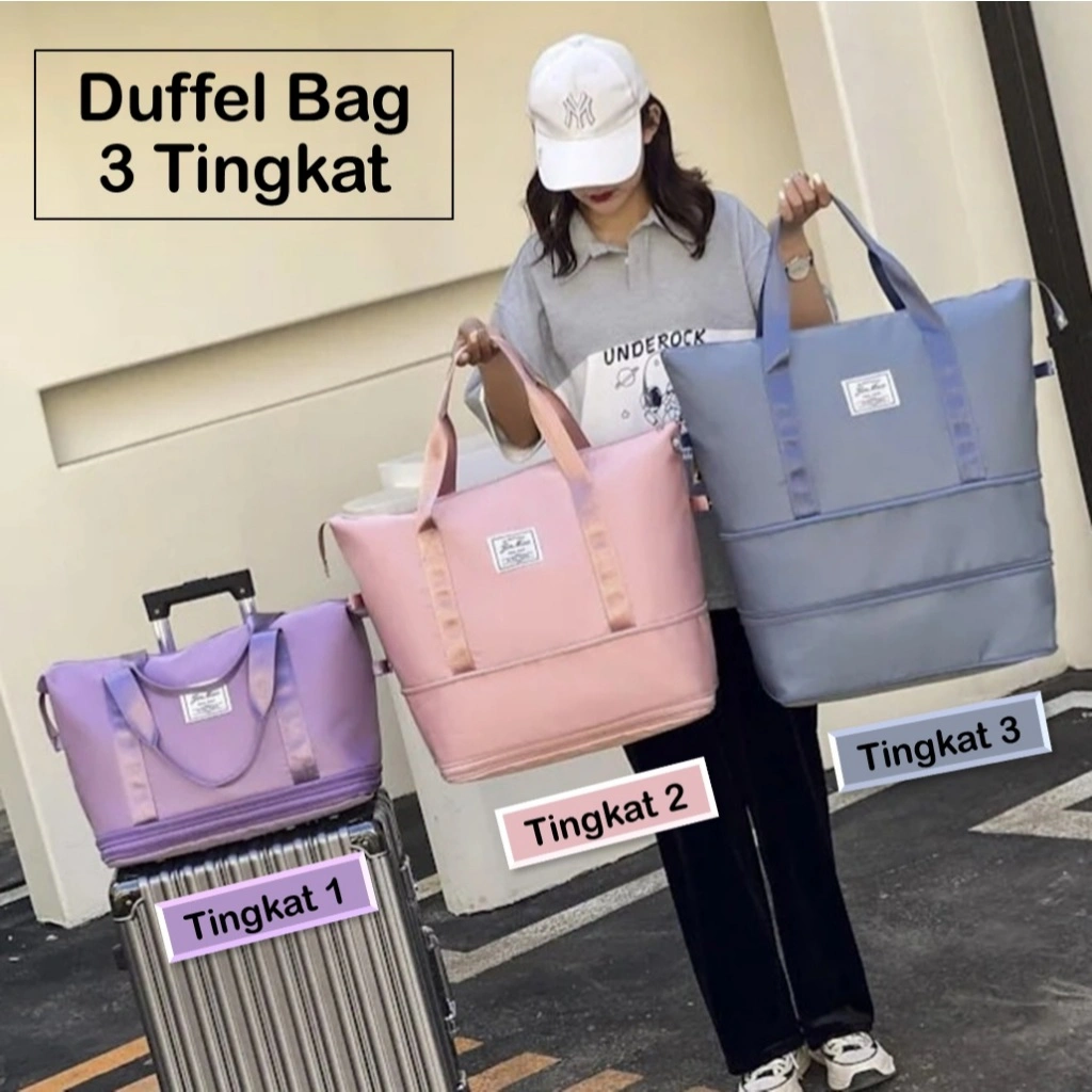 TRAVEL BAG DUFFEL / TAS DUFFLE BAG / TAS TRAVEL BESAR ANTI AIR / PORTABLE GYM BAG / TAS FITNESS / TAS HAND CARRY