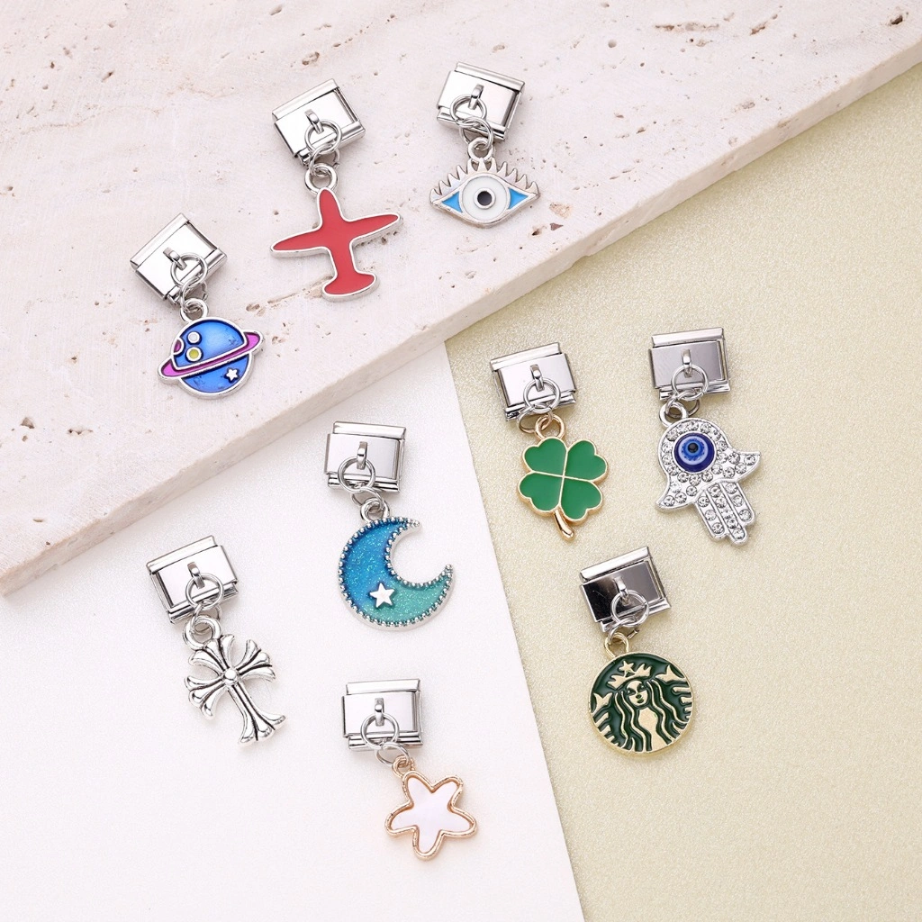 Sweetyland Gelang Italian Vintage Charm Stainless Steel Silver/charm pendant