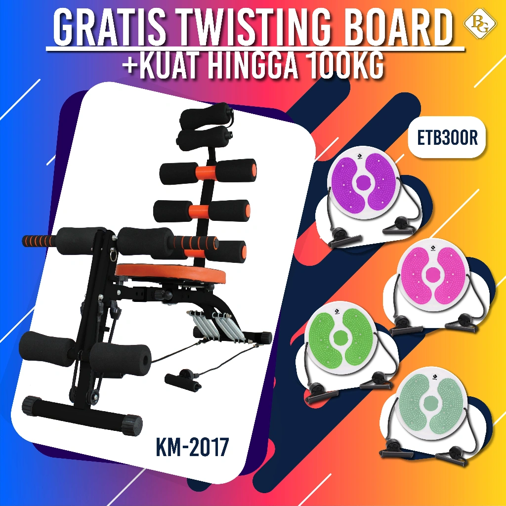 BG SPORT Sixpack Care Sit Up Push Up Bench Adjustable BUY 1 GET 1 Alat Olahraga Fitness Kursi Gym