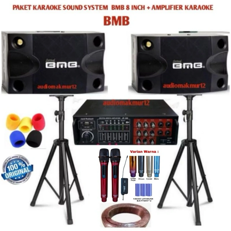 paket karaoke BMB original sound system bluetooth speaker 8 inch original