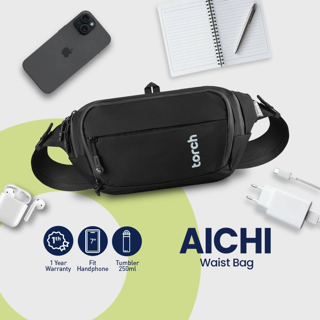 TORCH Aichi Tas Pinggang Selempang Konser Ringan Anti Air Pria Wanita - Waist Bag Crossbody Waterproof Outdoor