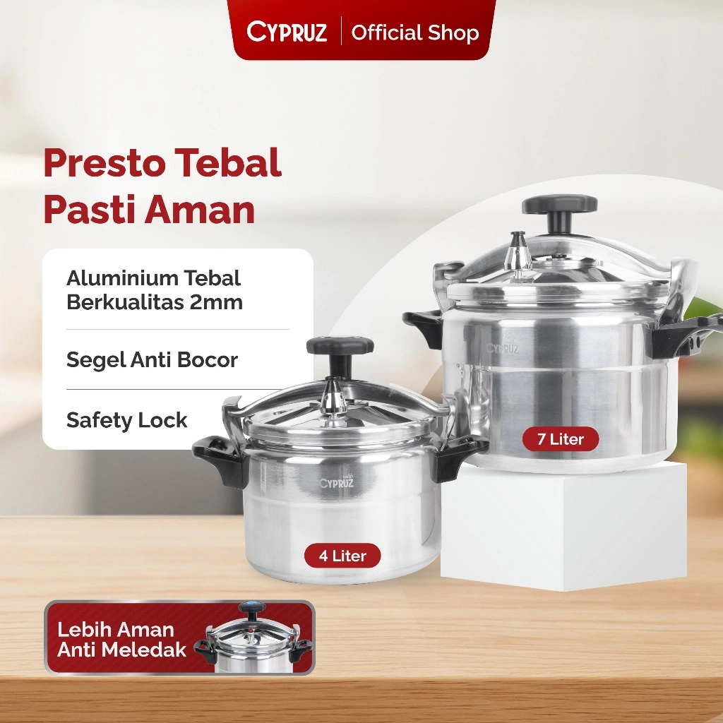 Cypruz Panci Presto Jumbo Pressure Cooker Multifungsi Top Handle