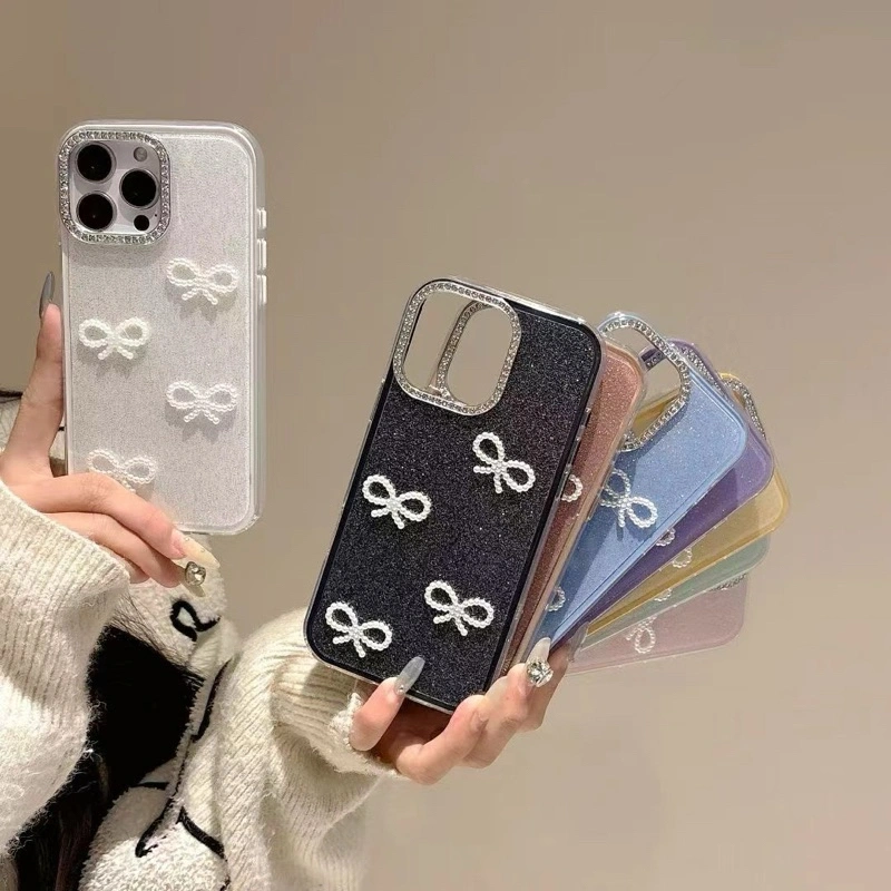 GLITTER RIBBON CASE COMPATIBLE FOR IPHONE 11 12 13 14 15 16 17 PLUS PRO MAX AIR CASING LUCU